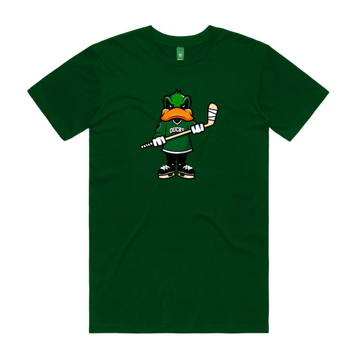 Green shirt with quackers logo