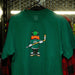 green shirt with quackers logo