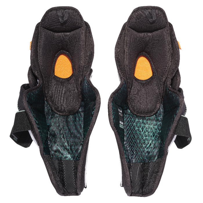 black and green shin guards back