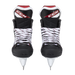 Black and red skates, with white and red laces and red lining