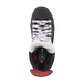 Black and red skates, with white and red laces and red lining