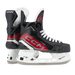 Black and red skates, with white and red laces.