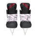 Black and red skates, with white and red laces.