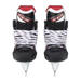 Black and red skates, with white and red laces and red lining
