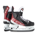 Black and red skates, with white and red laces and red lining