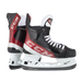 Black and red skates, with white and red laces and red lining