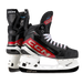 Black and red skates, with white and red laces.