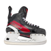 Black and red skates, with white and red laces.