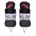Black and red skates, with white and red laces.