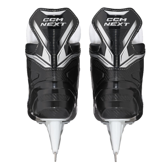 black skates with silver details