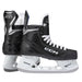 black skates with blue lining