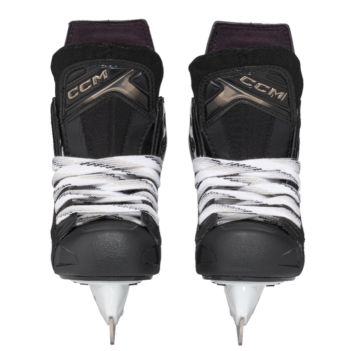 Two black skates, with white laces