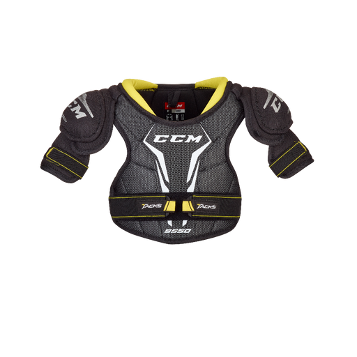 Black shoulder pad with yellow detail