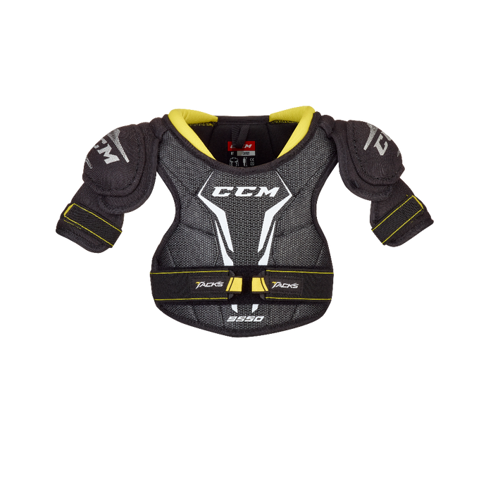 Black shoulder pad with yellow detail