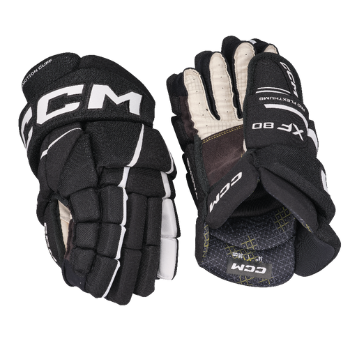 black and white gloves