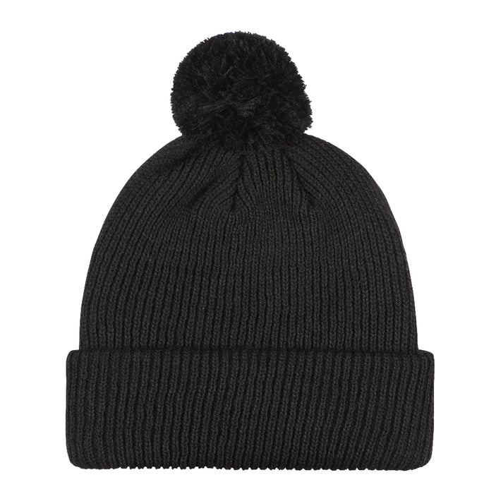 black knit beanie