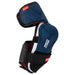 Blue elbow pads with red lining