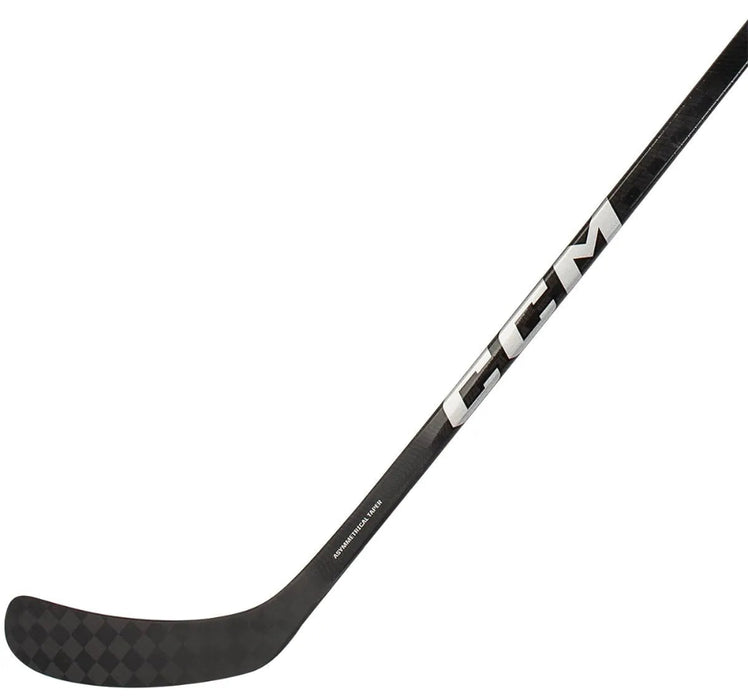 Black hockey stick with white writing