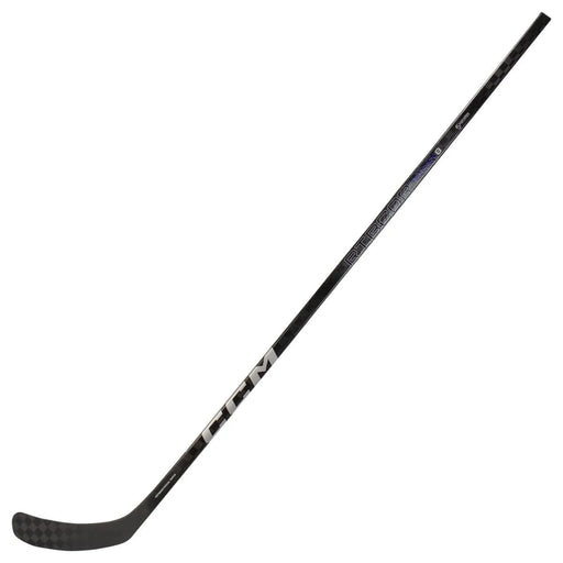 Black hockey stick with white writing