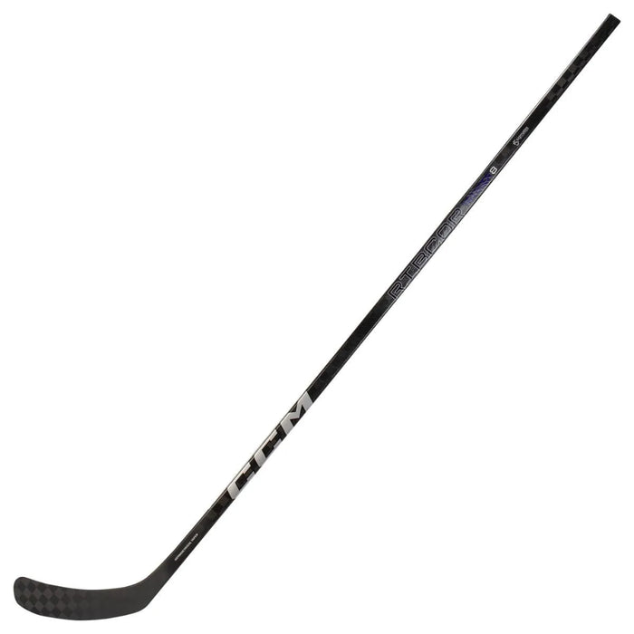 Black hockey stick with white writing