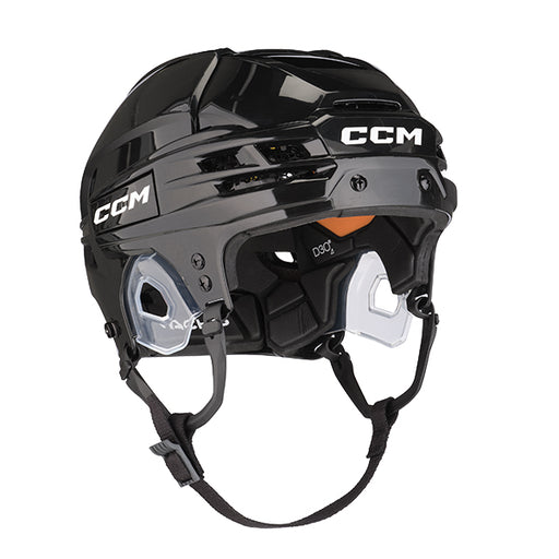 Black helmet with orange lining