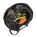 Black helmet with orange lining