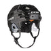 Black helmet with orange lining