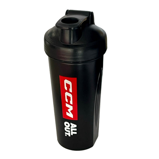 black protein shaker with ccm logo