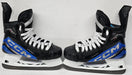 black skates with blue detail