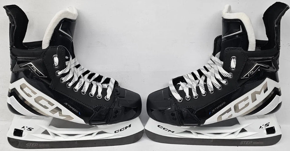 black skates with white detail
