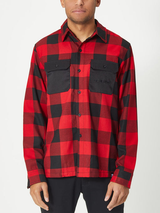 Red and black plaid long sleeve shirt