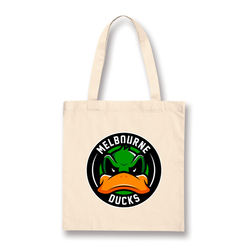 Off-white tote bag with melbourne ducks logo