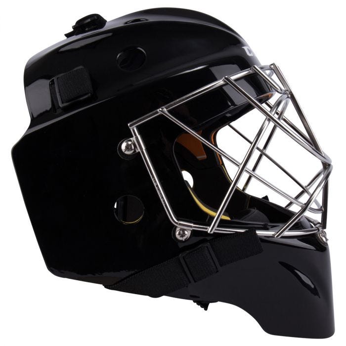 Black goalie helmet