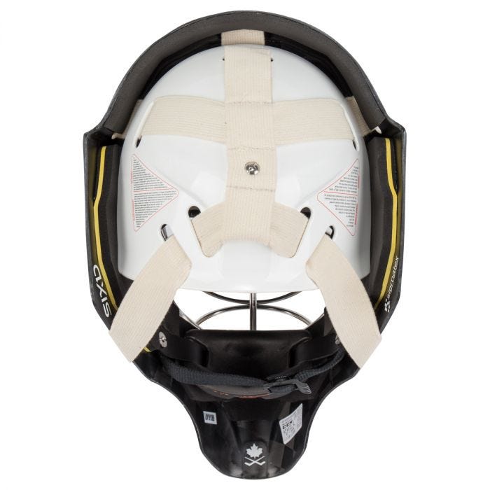 White goalie helmet