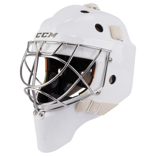 White goalie helmet