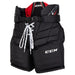 Black goalie pants with white lace