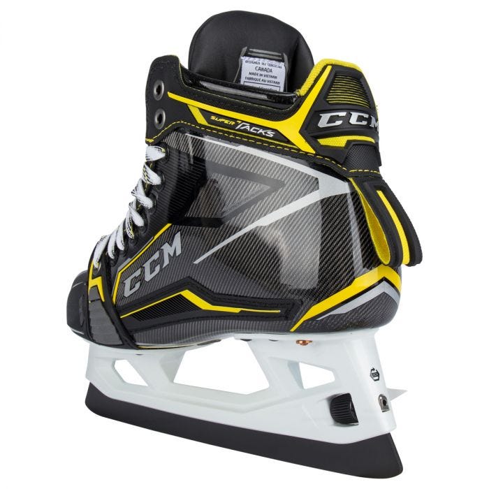 Black skates with yellow features