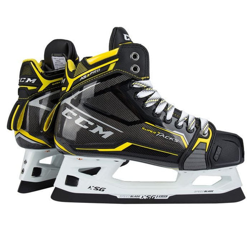 Black skates with yellow features