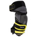 black elbow pads with yellow detail and lining