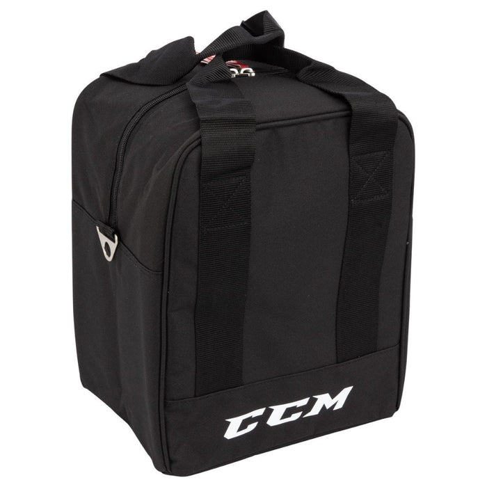 Black puck bag with white ccm logo