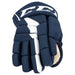 Blue gloves with white detail and off white lining