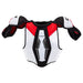 black shoulder pad with white and red detail
