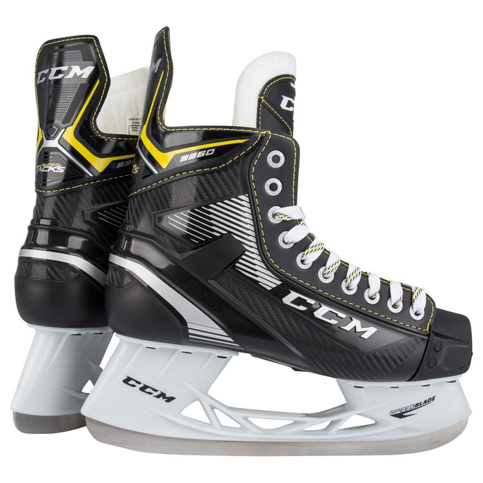 Black skates with yellow accents
