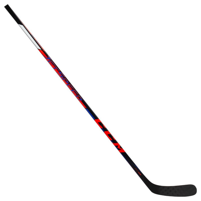 Black stick with red detail and blue highlights