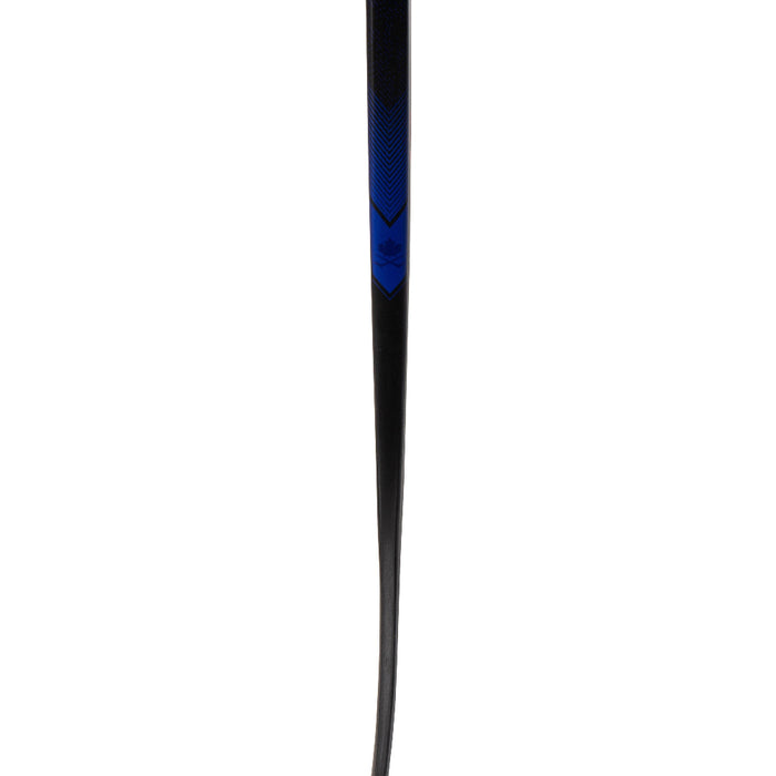 Black stick with red detail and blue highlights