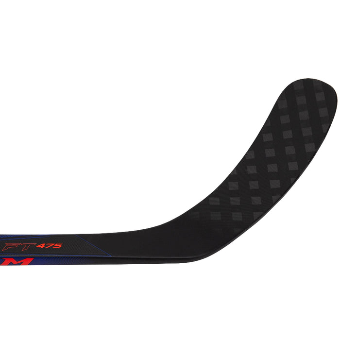 Black stick with red detail and blue highlights