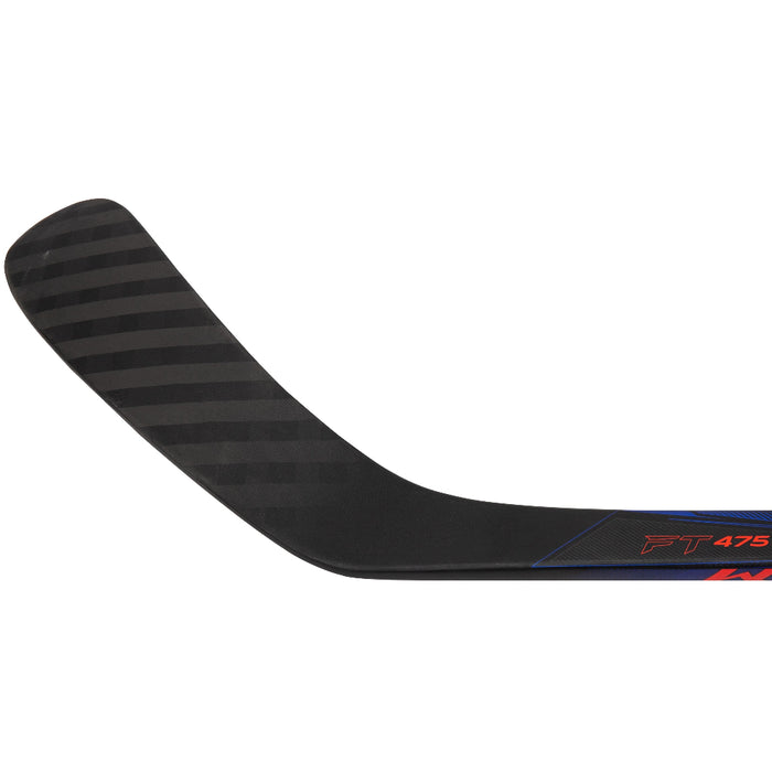 Black stick with red detail and blue highlights