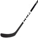 black hockey stick with white text
