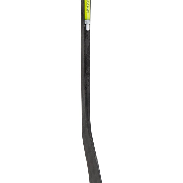Grey hockey stick with holographic yellow and silver detail