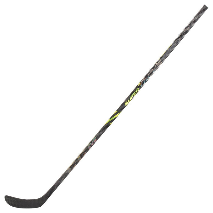Grey hockey stick with holographic yellow and silver detail
